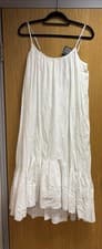 Image of AllSaints Paola Cotton Dress Chalk White Size 12 Midi BNWT