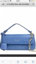 Image of Radley Vale Close blue Croc Leather Mini Flapover Multiway Grab Evening Bag NEW