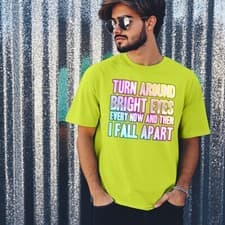 Image of Turn Around Bright Eyes T-Shirt Funky Print Fancy Dress Party Weekend 80s Womens