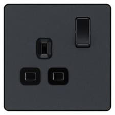 Image of BG Evolve Single Switched Power Socket 13A Matt Grey - PCDMG21B