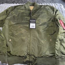 Image of Alpha Industries MA-1 Flight Jacket Xl 25 Inch Pit to Pit Brand New With Tags