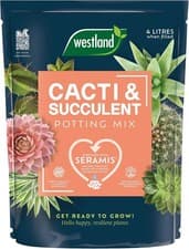 Image of Westland Cacti & Succulent Potting Compost Mix Enriched with Seramis 4L UK