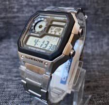 Image of CASIO COLLECTION AE-1200WHD-1AV DIGITAL 4 TIME ZONES 5 ALARMS WR 100M BRAND NEW