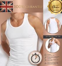Image of Mens Vest Tops 100% Cotton Plain Classic Vests Summer Training Gym Tank Top Pack