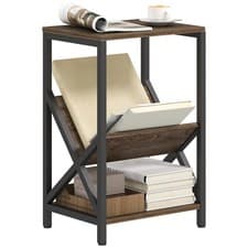 Image of HOMCOM Narrow Side Table, End Table with 3-Tier Storage for Living Room