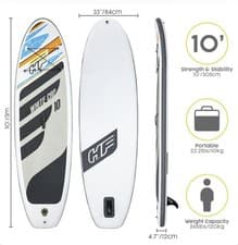 Image of Bestway Hydro-Force Inflatable Stand-Up Paddle Board with Hand Pump & Travel Bag