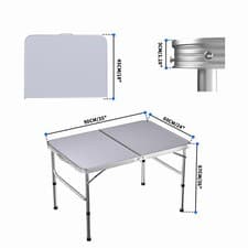 Image of NEW Folding Camping Table Aluminium Picnic Portable Adjustable Party Bbq Outdoor