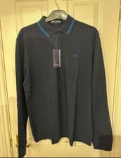 Image of Fred Perry Men's Polo Shirt Navy XL BMWT 100% Authentic