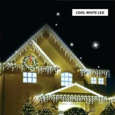 Image of CHRISTMAS LIGHTS 1200 LED ICICLE SNOWING EFFECT CHASER LIGHTS MAIN XMAS