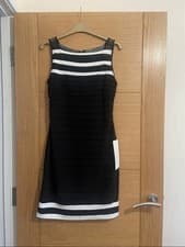 Image of RRP £140 New with tags gorgeous Adrianna Papell black ivory dress size 6