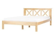 Image of Wooden EU Double Size Bed Light TANNAY