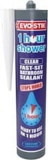 Image of EVO-STIK 1 Hour Shower Bathroom Sealant Clear - 290ml - Ready to Use in 1 Hour