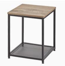 Image of Side Table With Shelf Black -2tier wash Grey Home-kitchen-office