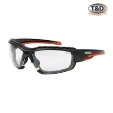 Image of Timco Sports Safety Glasses - Clear Lens with Foam Dust Guard Protective Eyewear