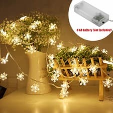 Image of Christmas Snowflake Fairy String Lights Light Curtain Window Christmas Party