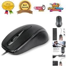 Image of Compact 1000 DPI Wired USB Mouse - Ergonomic Ambidextrous Design for All Users