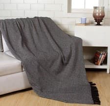 Image of Herringbone Cotton Throw Blanket Sofa Bed Cozy Soft Size 90”x100” All Season UK