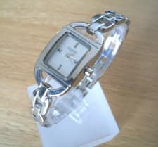 Image of NEW LADIES OASIS WATCH SQUARE SILVER DIAL LINKED STAINLESS STEEL BRACELET B732