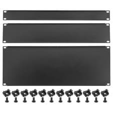 Image of 3 Pcs 1U,2U,4U Blank Panel Metal Rack Mount 19" Black