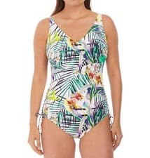 Image of FANTASIE PLAYA BLANCA UNDERWIRED TWIST FRONT ADJUSTABLE LEG SWIMSUIT