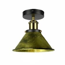 Image of LEDSone E27 Ceiling Light, 18cm Brushed Brass Flush Mount Lamp for Living Room,