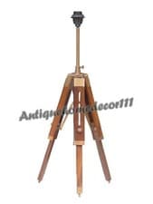 Image of Antique Surveyors Restoration Table LAMP Shade Lamp Transit Tripod Nautical Lamp