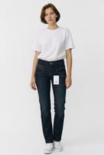 Image of Freeman T Porter Alexa women's regular straight-leg raw blue jeans, eclipse...