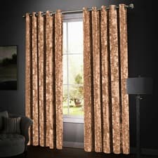 Image of Crushed Velvet Curtains PAIR of Eyelet Ring Top Fully Lined Ready Made Thick