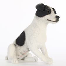 Image of Jack Russell Terrier Figurine Hand Painted Collectible Statue Black Smooth