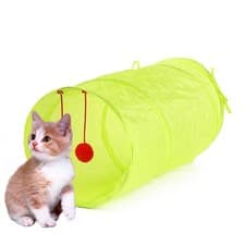 Image of Cat Tunnel Foldable Cat Tunnel Pet Supply Fluorescent Green Pet Supply