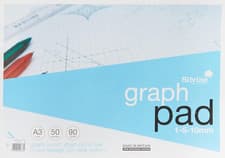Image of Silvine A3 Graph Pad - 50 Sheets, 90GSM, 1-5-10mm Graph, Blue