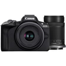 Image of Canon EOS R50 Mirrorless Camera with 18-45mm & 55-210mm IS STM - Black