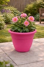 Image of Wild Meadow Recycled Plastic Light Pink 30cm Garden Bell Planter New