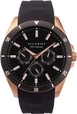 Image of Accurist Mens Classic Watch with Black Silicone Strap 7342
