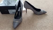 Image of Dune Grey Snake leather Court Shoe UK Size 4