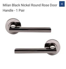 Image of Wickes Milan Black Nickel Door Handles Latch