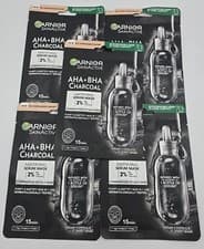 Image of 5 X Garnier Pure Charcoal and Algae Sheet Mask, Purifying