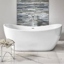 Image of Nuie Bolsena Double Ended Freestanding Bath 1600 x 750mm White