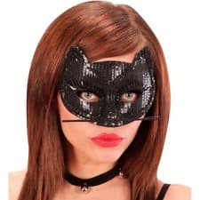 Image of Black Sequin Cat Eyemask