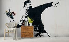 Image of 3D Banksy Graffiti Art Self-adhesive Removeable Wallpaper Wall Mural