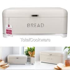 Image of KitchenCraft Lovello Textured Large Bread Bin, Latte Beige 42CM x 22CM x 19CM
