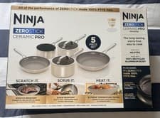 Image of Ninja Ceramic Pro 5-Piece Pan Set – Stone (rrp £269.99)