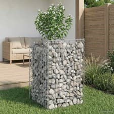Image of Gabion Raised Bed Silver 50 x 50 x 80 cm Galvanised Steel vidaXL
