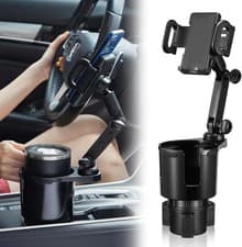 Image of Car Cup Holder Phone Mount Universal Auto Cell Phone Stand with Drink Expand