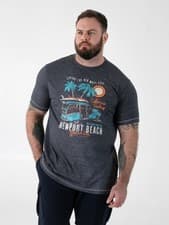 Image of D555 Big Mens T-Shirt Newport Beach Printed 2XL-8XL (601901)