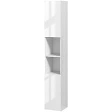 Image of kleankin High Gloss Bathroom Floor Cabinet Storage Cupboard with Doors White New