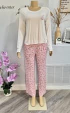 Image of 2 Pc Set Pajama Shady Lady Shanghai Pants & Top Chinese Food Carton Lounge Sleep