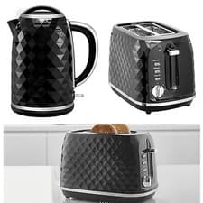 Image of dimond textured kettle and 2 Slice Toaster