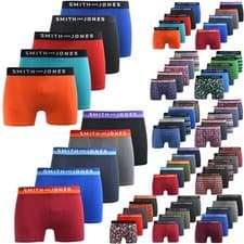 Image of Mens 5 Pack Boxers Shorts Designer Smith & Jones Underwear Trunks Multipack Set