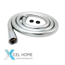 Image of 1.5M Silver PVC Shower Hose with Chrome Finish – Durable Flexible, WRAS Approved